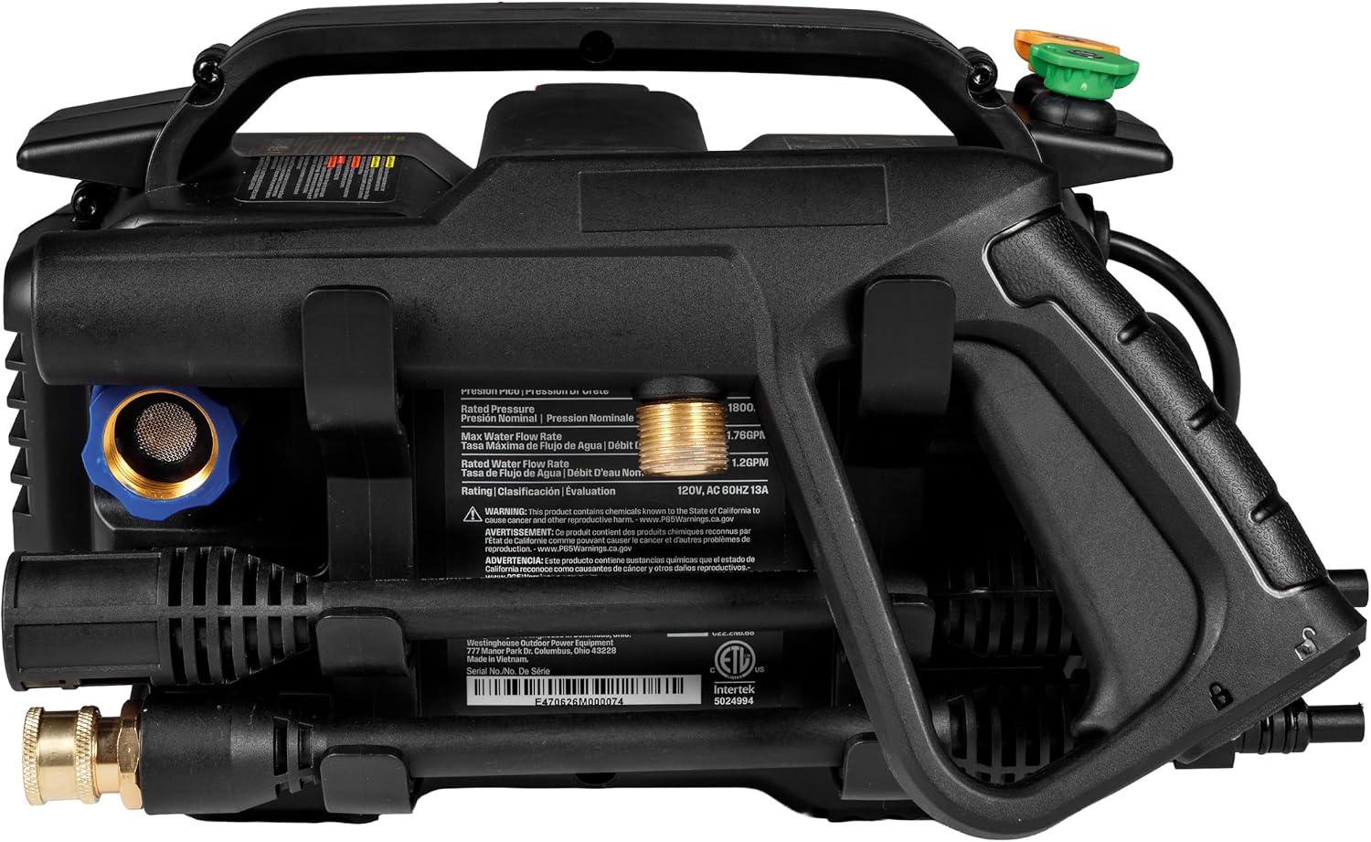 Westinghouse ePX3100s Electric Pressure Washer, 2100 Max PSI 1.76 Max GPM with Foam Cannon and Turbo Nozzle, for Cars/Fences/Driveways/Home/Patios - Image 12