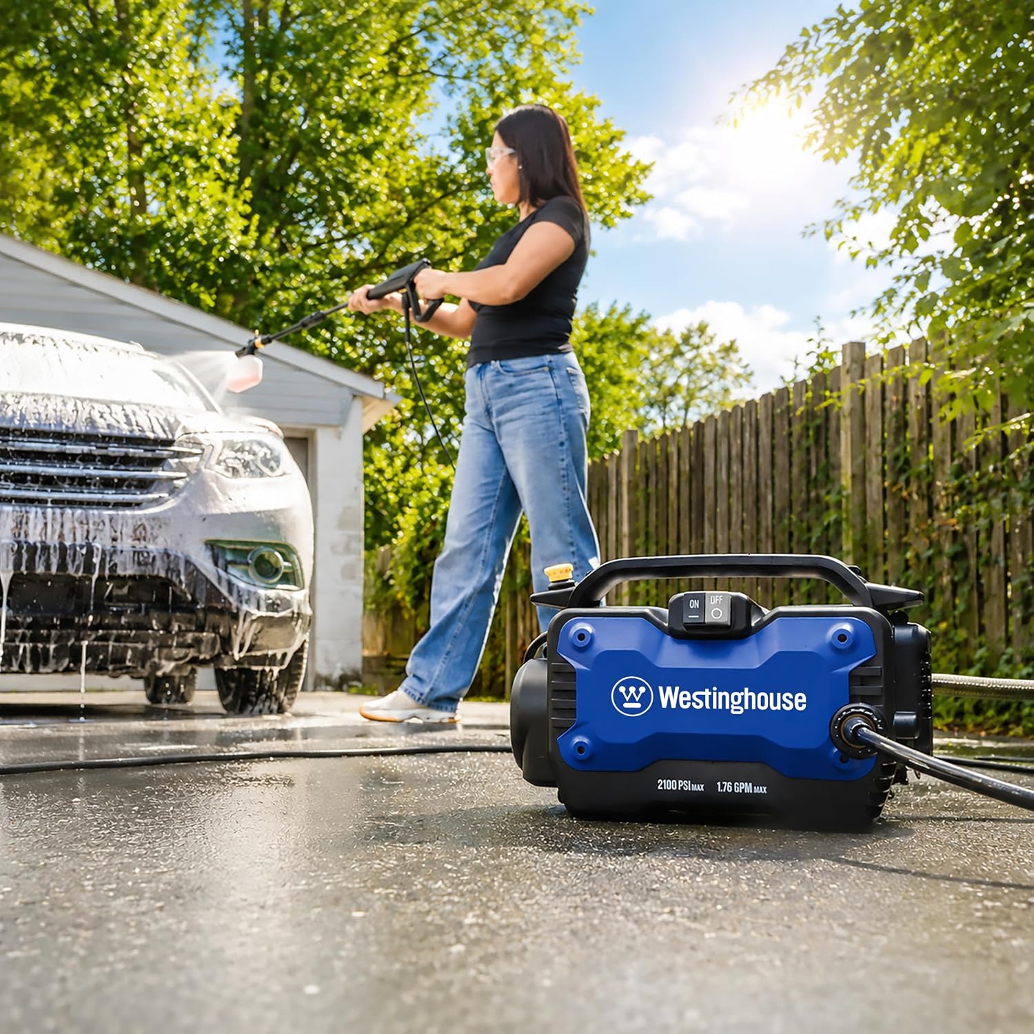 Westinghouse ePX3100s Electric Pressure Washer, 2100 Max PSI 1.76 Max GPM with Foam Cannon and Turbo Nozzle, for Cars/Fences/Driveways/Home/Patios - Image 8