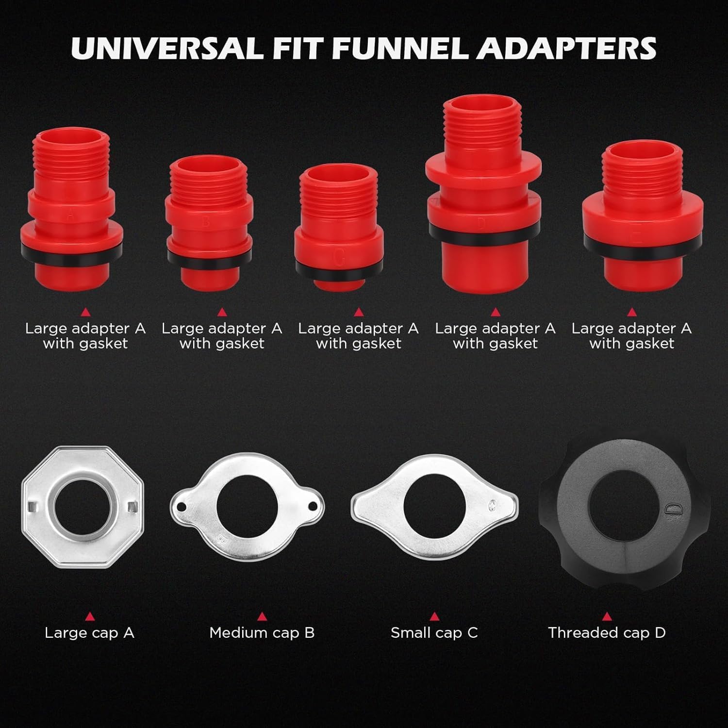 22-Piece No-Spill Coolant Filling Funnel Kit and Siphon Hose Pump, Radiator Coolant Filling Spill-Proof Funnel Kit with Adapters, Extensions, PVC Hose, Engine Oil Funnels, Towel for Universal Vehicle - Image 4