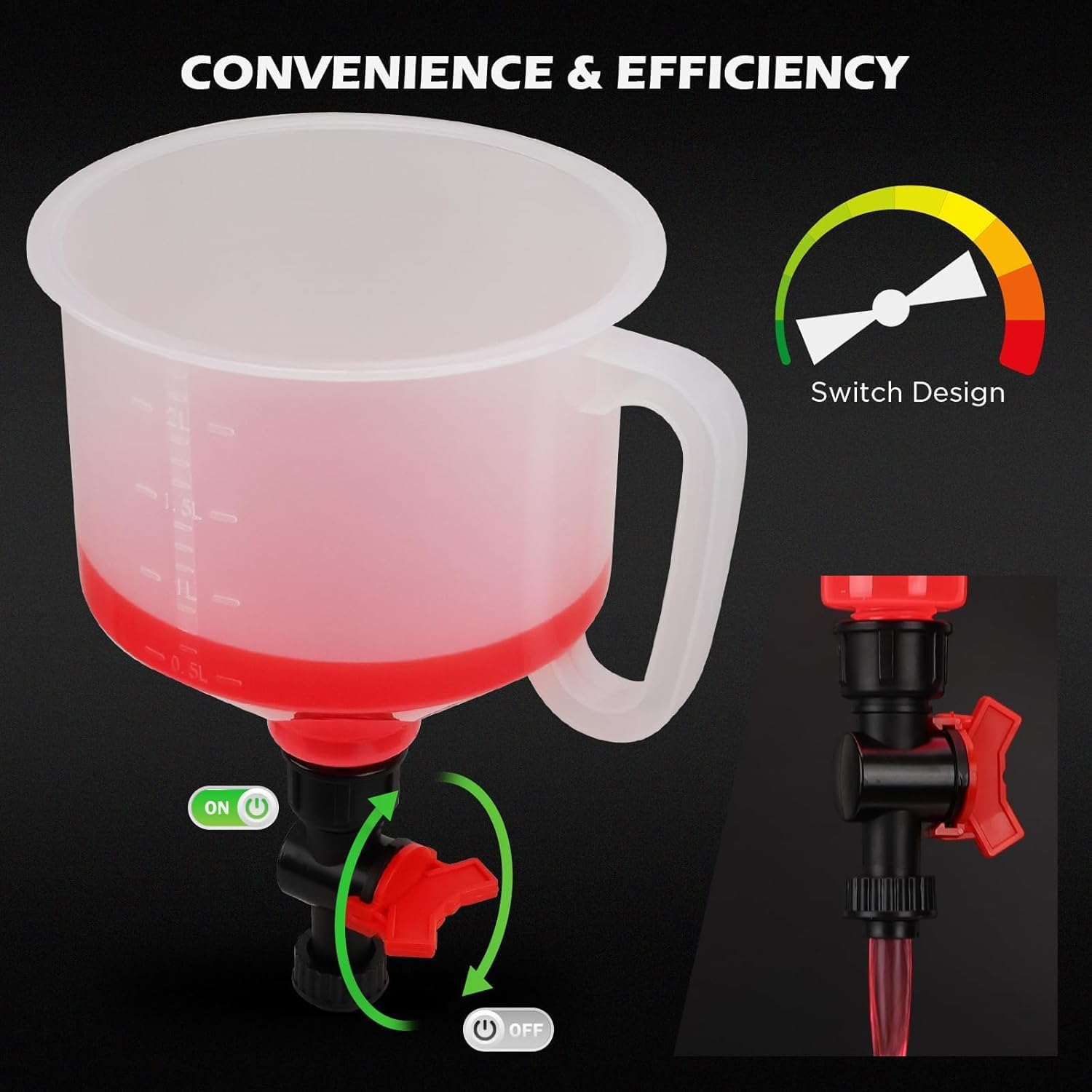 22-Piece No-Spill Coolant Filling Funnel Kit and Siphon Hose Pump, Radiator Coolant Filling Spill-Proof Funnel Kit with Adapters, Extensions, PVC Hose, Engine Oil Funnels, Towel for Universal Vehicle - Image 7