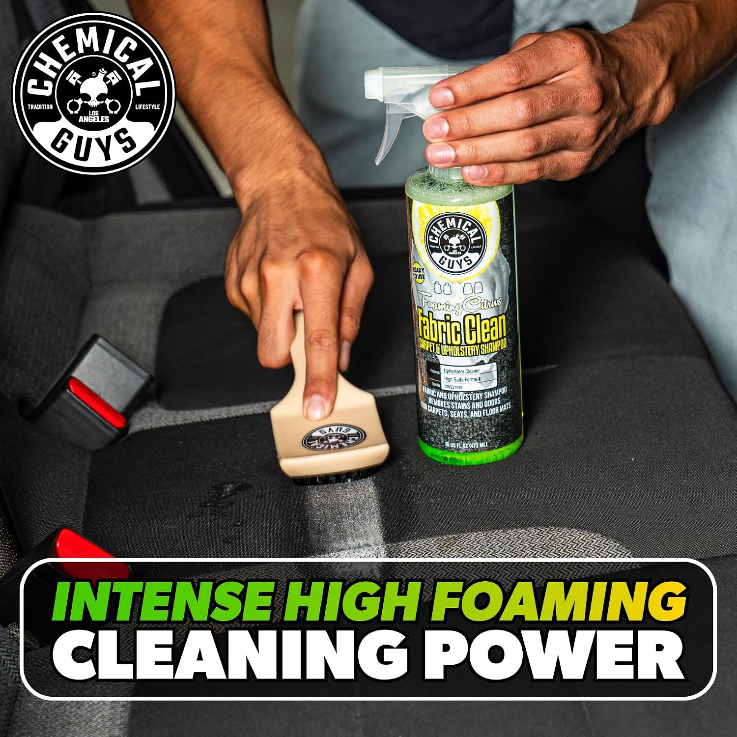 Chemical Guys, Citrus Fabric & Carpet Cleaner Spray with Brush Kit, 16 oz - Image 8